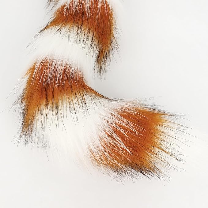 Faux Fur Fox Wolf Tail Animal Dog Furry Tails for Halloween Party Cosplay Accessory