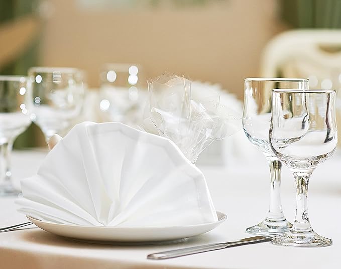 Utopia Home [24 Pack, White] Cloth Napkins 18x18 Inches, 100% Polyester Hemmed Edges, Washable and Reusable Ideal for Parties, Weddings and Dinners