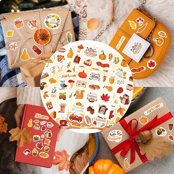 Autumn Sticker Set: 32 Sheets for School, Parties & Scrapbooking