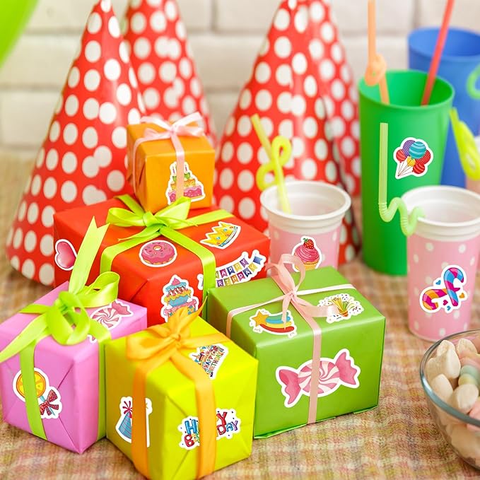 300Pcs Happy Birthday Foam Stickers, Cute Colorful Birthday Stickers Self Adhesive Sticker for Home Office School Classroom DIY Art Craft Birthdays Party Decorations Supplies
