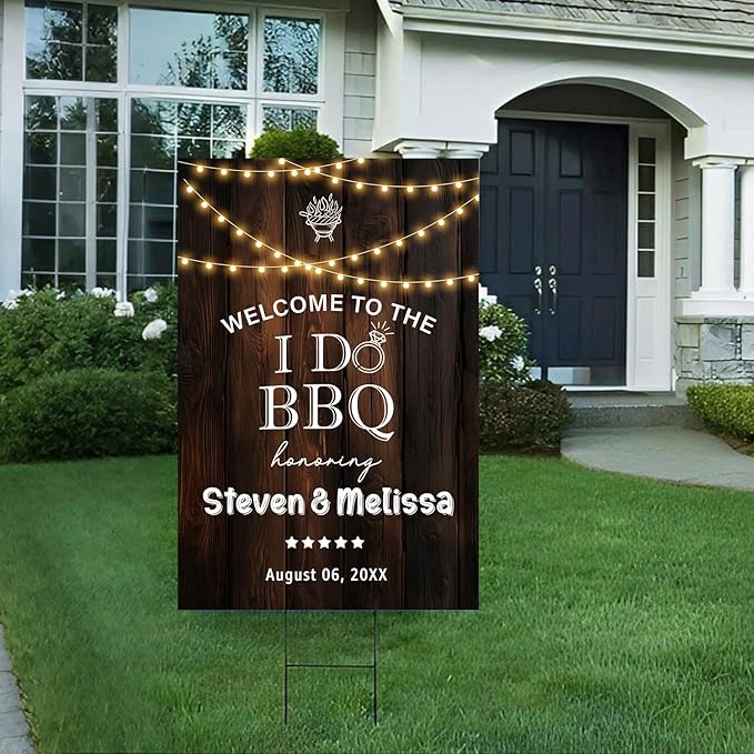 Personalized I Do BBQ Wedding Engagement Party Yard Sign, Welcome To The I Do BBQ Party Sign, I Do BBQ Welcome Sign, I Do Barbeque Sign, BBQ Signs For Outside, I Do BBQ Decorations