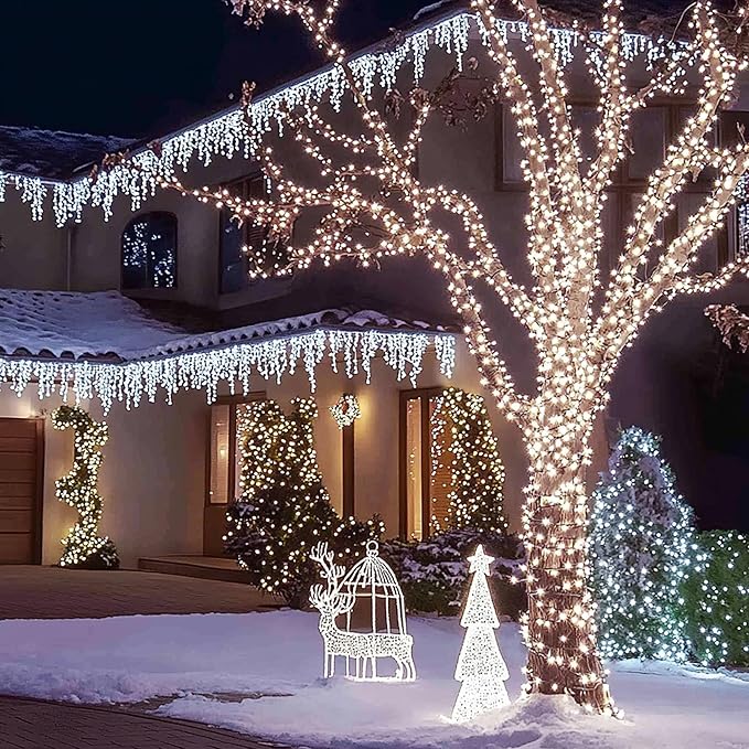 Joomer Mini Christmas String Lights - Total 58.5 FT 300 LED Plug-in String Light, Connectable Waterproof Fairy Lights for Indoor Outdoor Decor, Patio, Home,Christmas Decoration - White