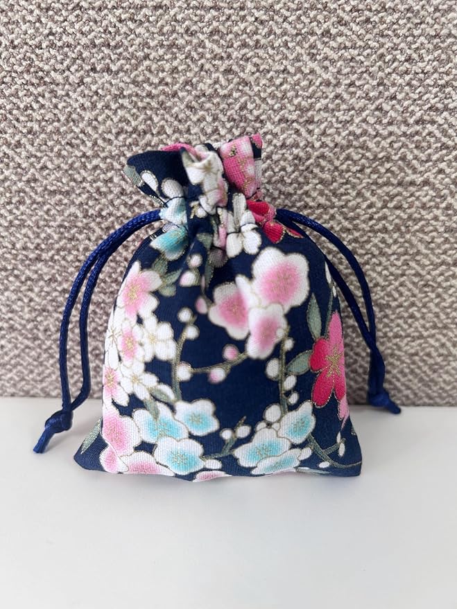 Autupy 20 Pieces 3 x 4 inches Small Floral Drawstring Gift Bags Cotton Jewelry Pouches Sacks for Bridal Shower Birthday Wedding
