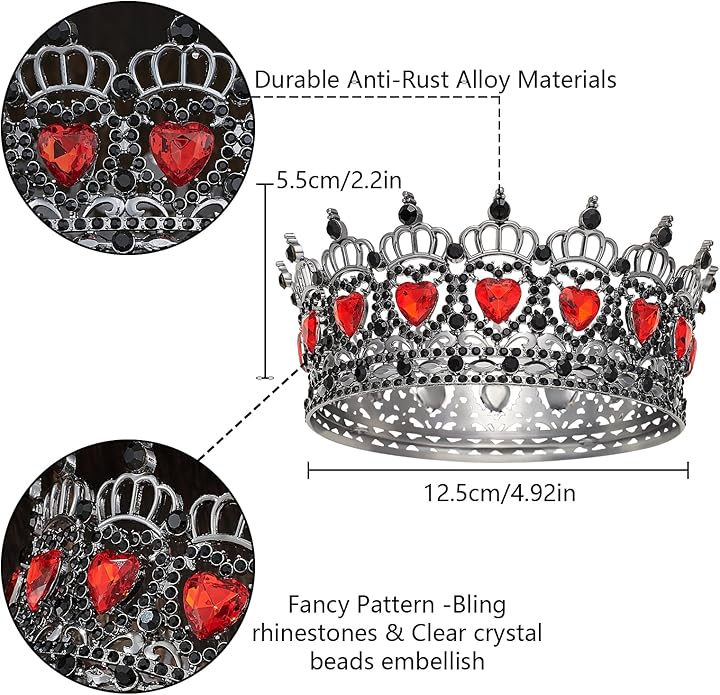 Queen Crown Rhinestone Wedding Crowns and Tiaras for Women Costume Party Hair Accessories Princess Birthday Crown Crystal Bridal Crown