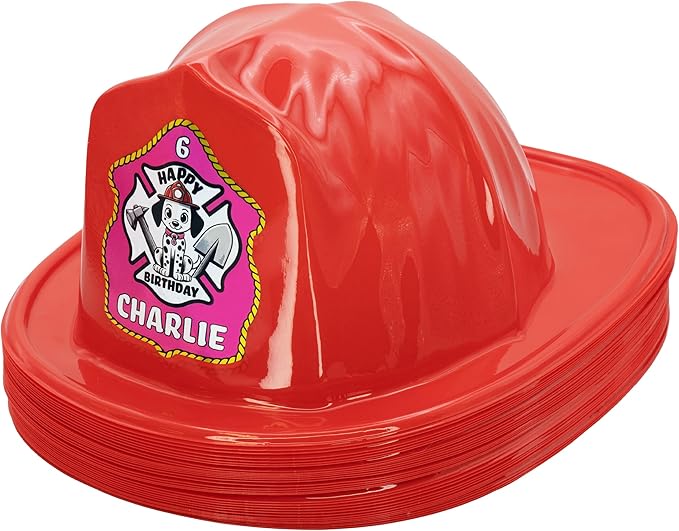Kenco Kids Customizable Plastic Firefighter Hats -Choose your style, add your name or department