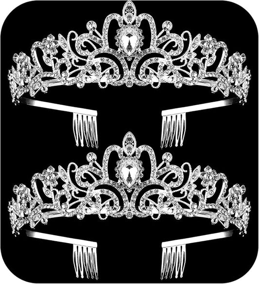 Crystal Tiara Crowns For Women Girls Princess Elegant Crown with Combs Women's Headbands Bridal Wedding Prom Birthday Party