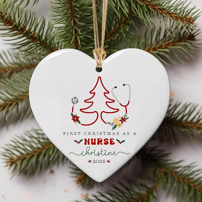 First Christmas As A Nurse Ornament, Nurse Gifts for Women, Christmas Ornaments 2025, Nursing School Graduation Gift, Grad Gifts for Him Her, Graduation Keepsake, Xmas Decorations 2025