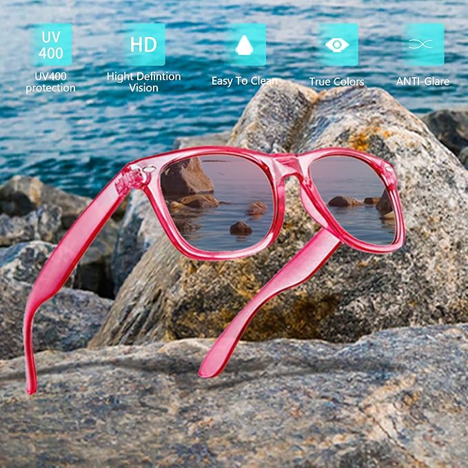 10/20 Pack Colored Sunglasses Mirrored Lens Bulk Party Glasses Classic Eyewear Birthday Beach Pool Unisex Adults