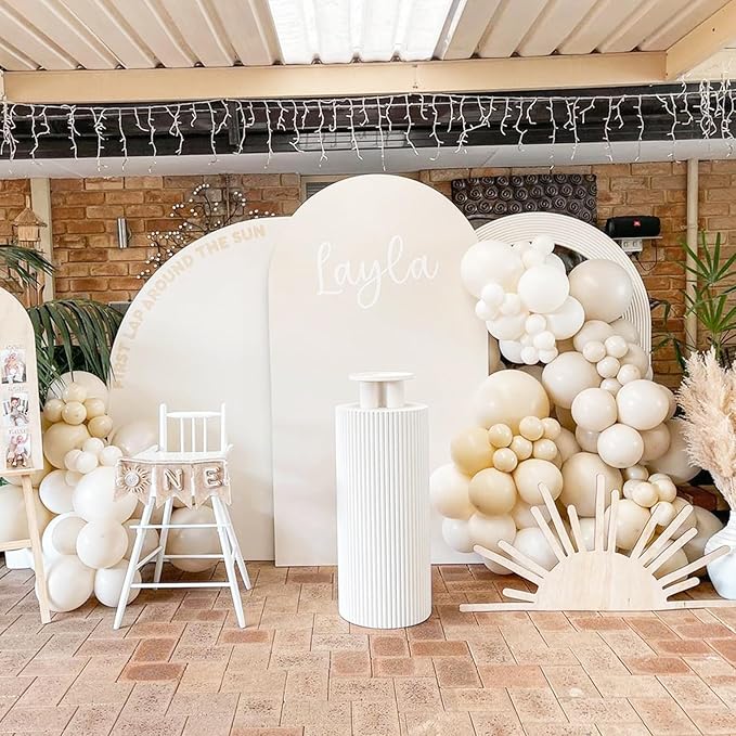 90pack White Sand Balloons Different Size 18/12/10/5 Inch Sand White Balloon Garland Arch Kit for Wedding, Bridal, Baby Shower, Birthday, Graduation, Anniversary, Bachelorette Decorations