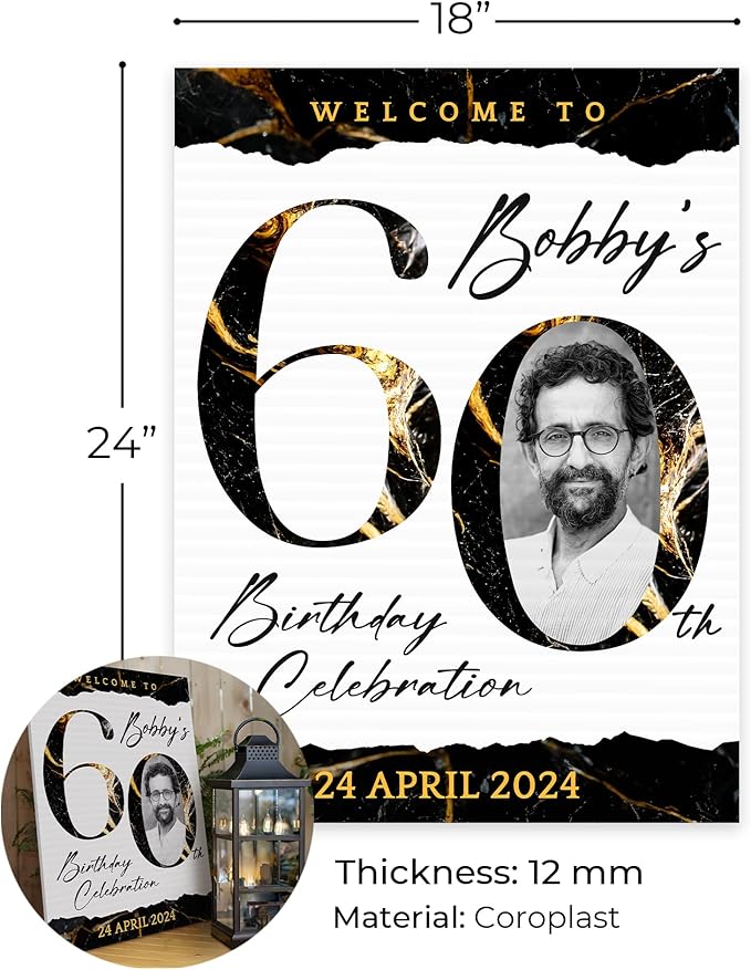 18"x24" Custom Welcome Sign for Party, Personalized Welcome Sign for Birthday Party, Custom Sign in Acrylic, Foam Board, or Coroplast Welcome Signs B (Design F)