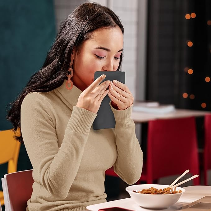 Utopia Kitchen Charcoal Cloth Napkins [12 Pack, 18x18 Inch] Absorbent Cotton Blend Washable and Reusable for Dinner, Restaurant, Lunch, Wedding and Hotel