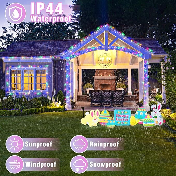 100FT 300 LED Christmas Lights Outdoor, Plug in Christmas String Lights Indoor, Waterproof & 8 Modes, Connectable Fairy Twinkle Light for Bedroom Patio Garden Decorations, Pastel Multicolor