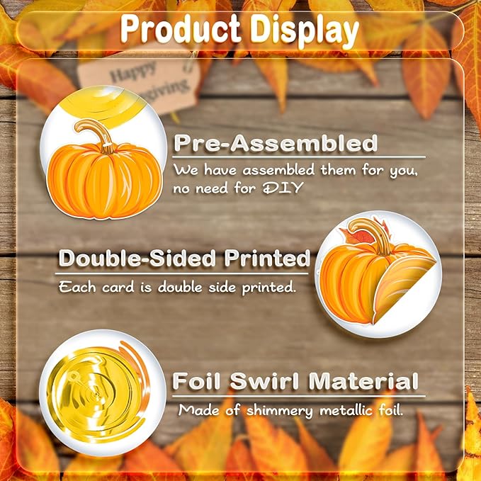 30pcs Fall Pumpkin Hanging Swirls, Thanksgiving Fall Ceiling Hanging Decorations Pumpkin Swirls Streamers for Thanksgiving Autumn Harvest Party Supplies