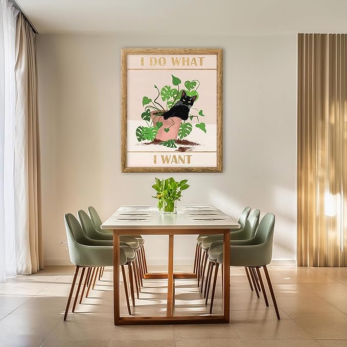 Posterizer 1 pcs - Cute Funny Cat - I Do What i Want - Art for Animal Lovers - Comedy Art - Living Room Bedroom Decor - 11x14 unframed wall art