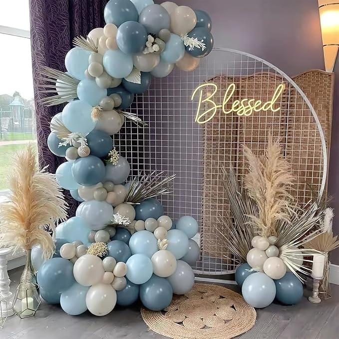 PartyWoo Dusty Blue Balloons 100 pcs 12 inch Light Blue Aqua Balloons for Graduation Wedding Baby Shower Gender Reveal Anniversary Graduation Birthday Party Decorations Blue-F28