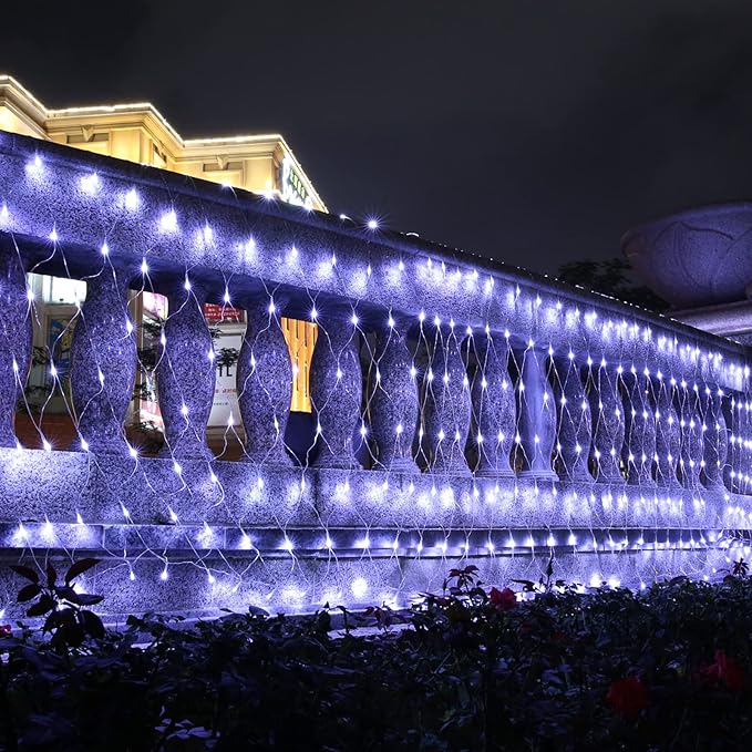 11.5ft x 5ft Christmas Net Lights Outdoor, 360 LED Net Lights with 8 Modes, Connectable, Timer, Waterproof Low Voltage Bush Mesh Fairy String Light for Yard Bush Christmas Indoor Decorations (White)