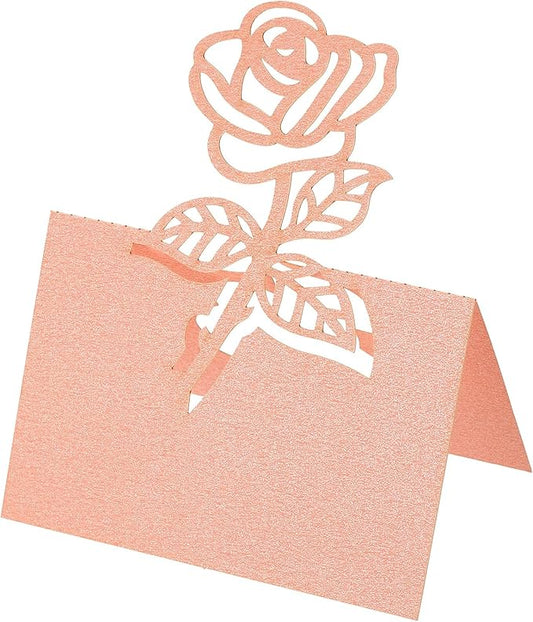 YOKIVE Place Cards for Table Setting, 25Pcs Name Cards Wedding Place Cards Table Place Cards Butterfly Blank Card for Wedding Reception Dinner Party, Pink