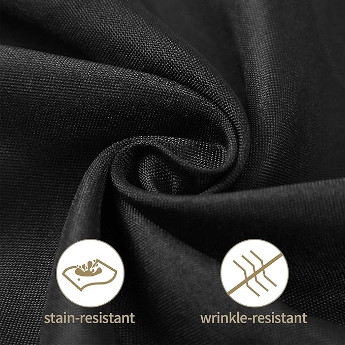 50pcs Polyester Cloth Napkins - 17 x 17 inch Black Dinner Washable Napkins with Hemmed Edges for Restaurant/Wedding/Hotel(50,Black)