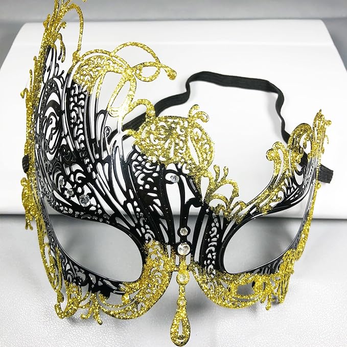 Masquerade Mask for Couple Mardi Gras Venetian Party Mask Set Halloween Costume Accessory