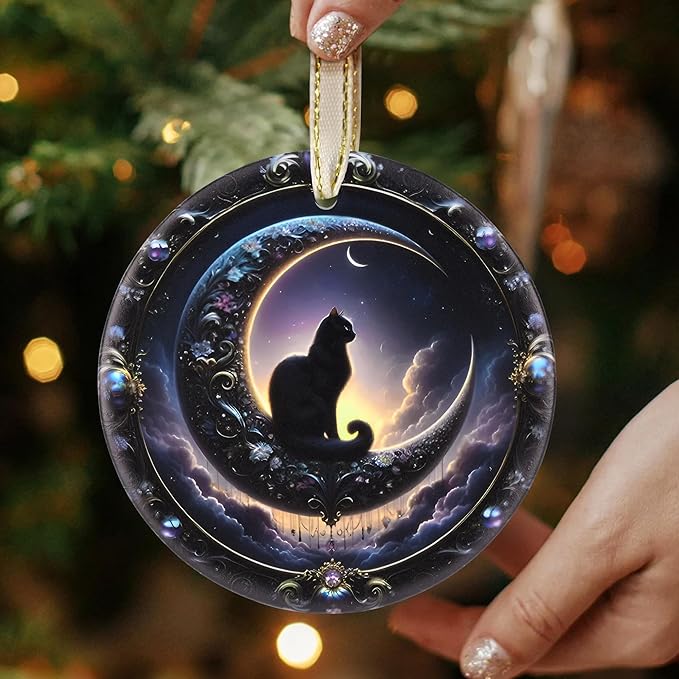 Touber Christmas Ornaments - Tree Decorations - Black Cat Moon