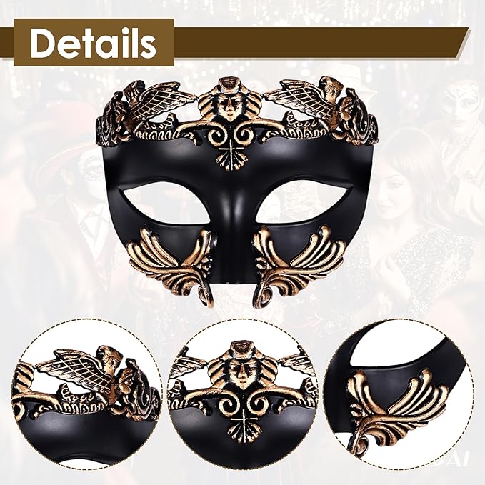 OIDEA Masquerade Mask for Couple - Roman Greek Venetian Mask Halloween Prom Party Costume Ball Mardi Gras Mask for Women Men