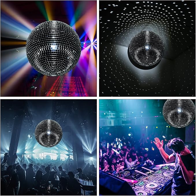 16 inch Disco Ball Decor Mirror Ball Hanging for Party Decration DJ Club Stage Bar Wedding, Silver