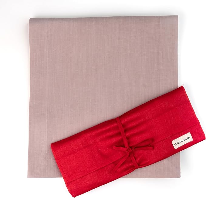 D'Moksha Homes Beige Table Runner 14 x 120 Inch - Faux Linen Dining Table Runner 120 Inches Long - Wrinkle Resistant, Machine Washable for Fall, Thanksgiving, Holiday - 100% Recycled Fabric