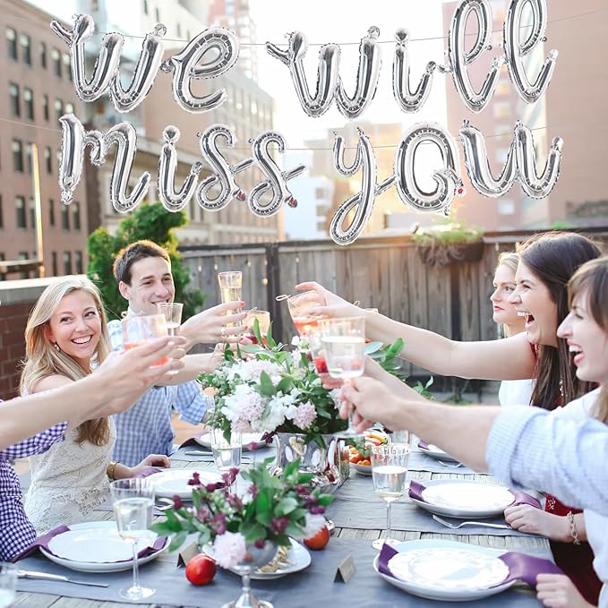 TONIFUL 52 Pcs 16 Inch Silver Cursive Letter A-Z Balloons,Cursive Custom Phrase Foil Alphabet DIY Personalized Phrase Banner for Birthday Anniversary Celebration Graduation Party Supplies Decor