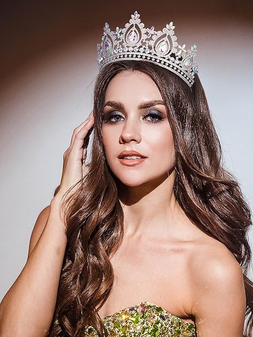 SWEETV Queen Crown for Women,Wedding Tiara for Bride,Princess Tiara,Quinceanera Pageant Crown Diadem