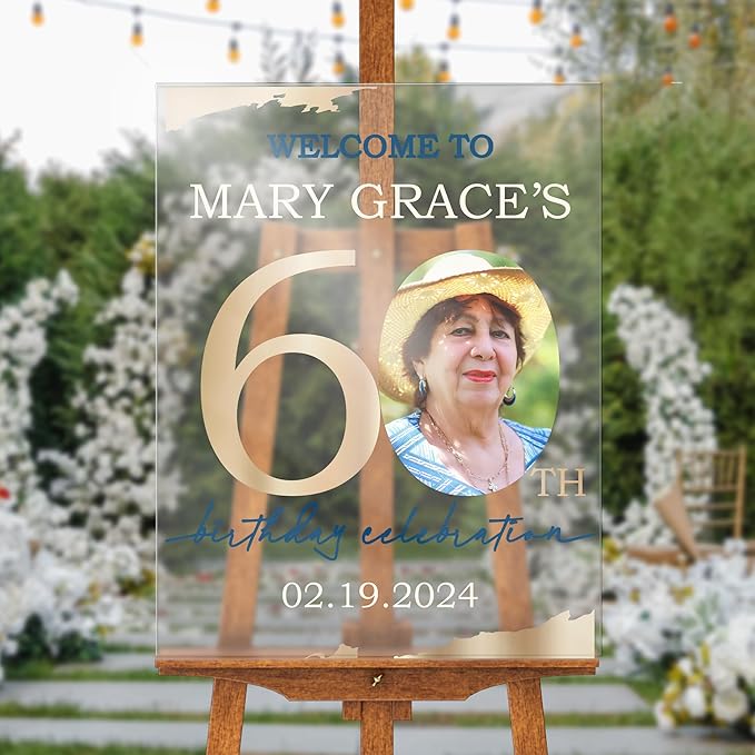 18"x24" Custom Welcome Sign for Party, Personalized Welcome Sign for Birthday Party, Custom Sign in Acrylic, Foam Board, or Coroplast Welcome Signs B (Design J)