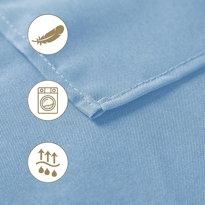 50pcs Polyester Cloth Napkins - 17 x 17 inch Blue Mist Dinner Washable Napkins with Hemmed Edges for Restaurant/Wedding/Hotel(50,Blue Mist)