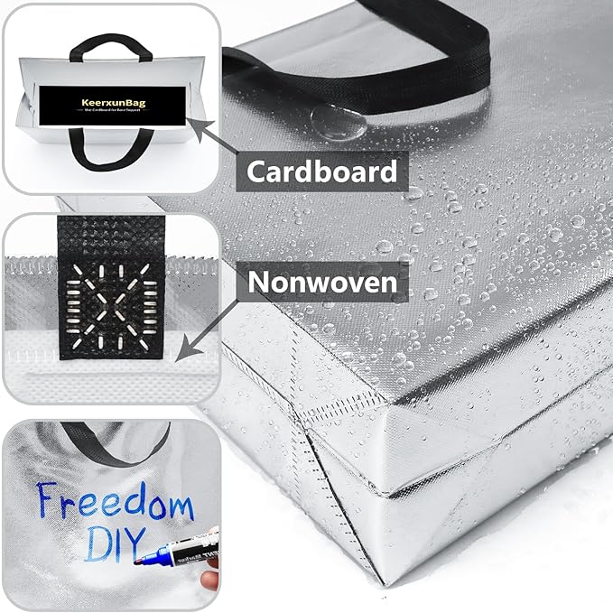 KeerxunBag 12Pcs Reusable Gift Bags（Includes Tissue Paper） Gift bag with handle Birthdays Parties Holidays Weddings Medium 13x5x11in Silver Gift Bags