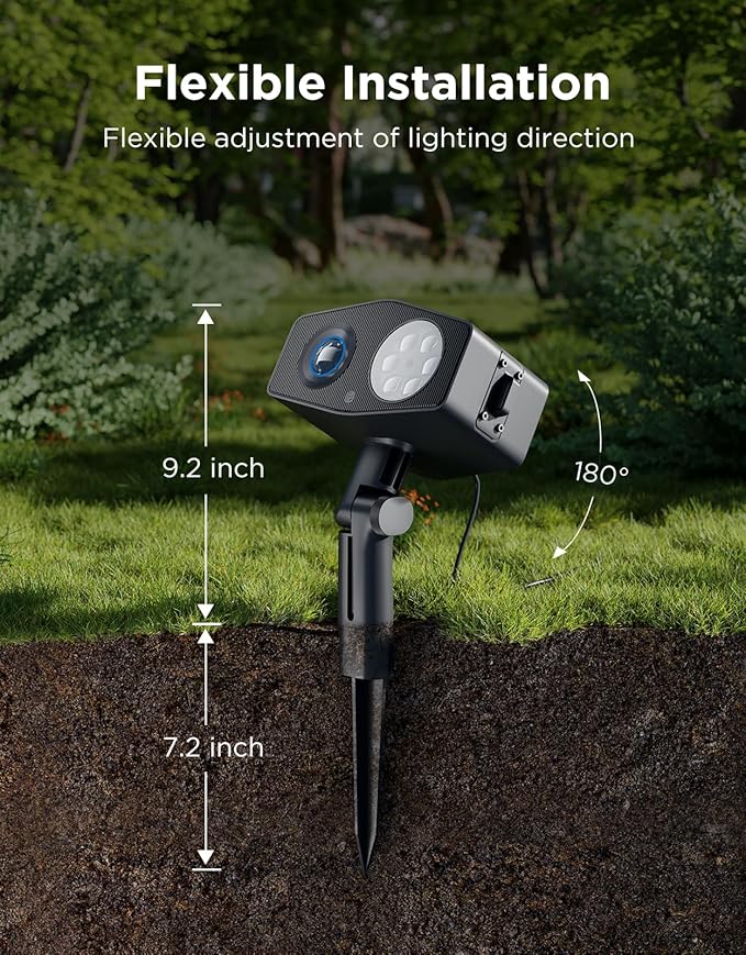 Govee Outdoor Decoration Projector Light, Upgraded LED Snowflake Projector, IP67 Waterproof, 180° Rotation, 20 HD Effects & 58 Scene Modes with App Control, Works with Alexa, Google Assistant, Matter