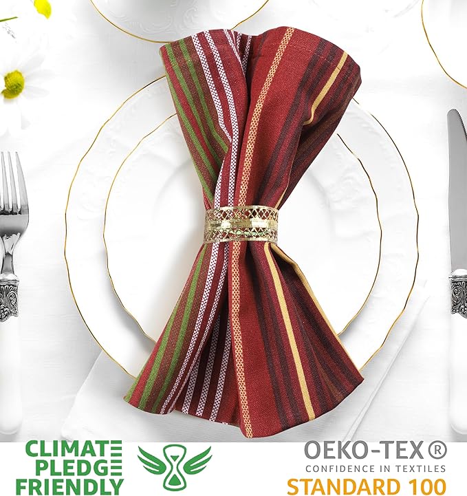 Urban Villa Cloth Napkins Harvest Prints Dinner Napkins Set of 12 20X20 100% Cotton Absorbent Washable Durable Reusable Cloth Napkins Ideal for Farmhouse Party Thanksgiving Harvest Fall Dinner Napkins