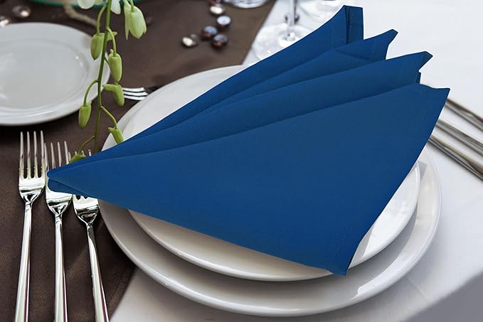 Utopia Home [24 Pack, Royal Blue] Cloth Napkins 17x17 Inches, 100% Polyester Hemmed Edges, Washable and Reusable Ideal for Parties, Weddings and Dinners