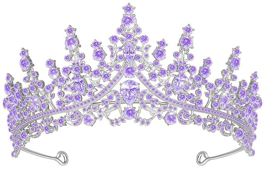 Tiara Crown for Women, Queen Tiara for Birthday Prom Bridal Party Custome Purple