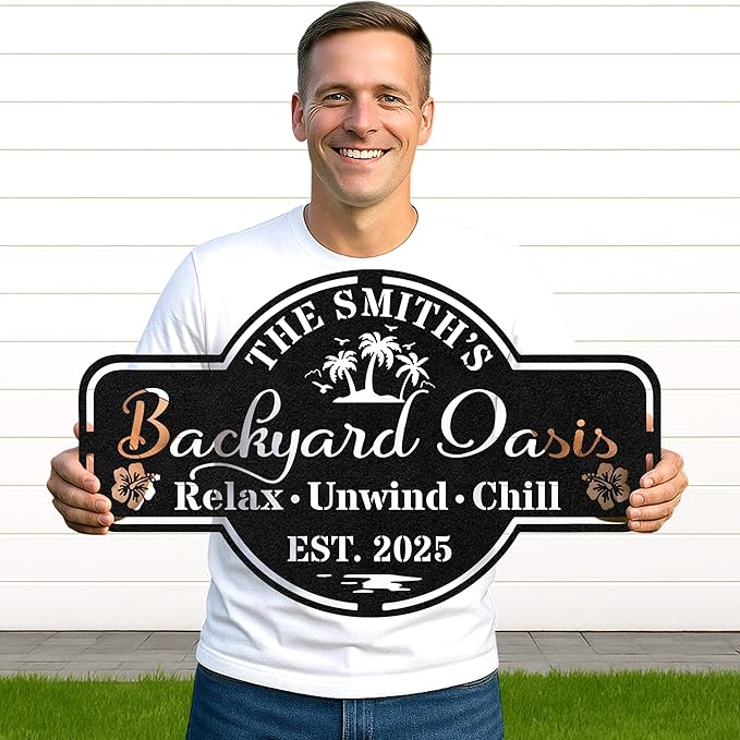Custom BBQ Metal Sign Personalized Grill Name Wall Art for Outdoor Kitchen Patio Backyard Decor Fathers Gift for Dad Grandpa Husband Barbecue Smoker Area Sign, Grilling Lover Gifts 11