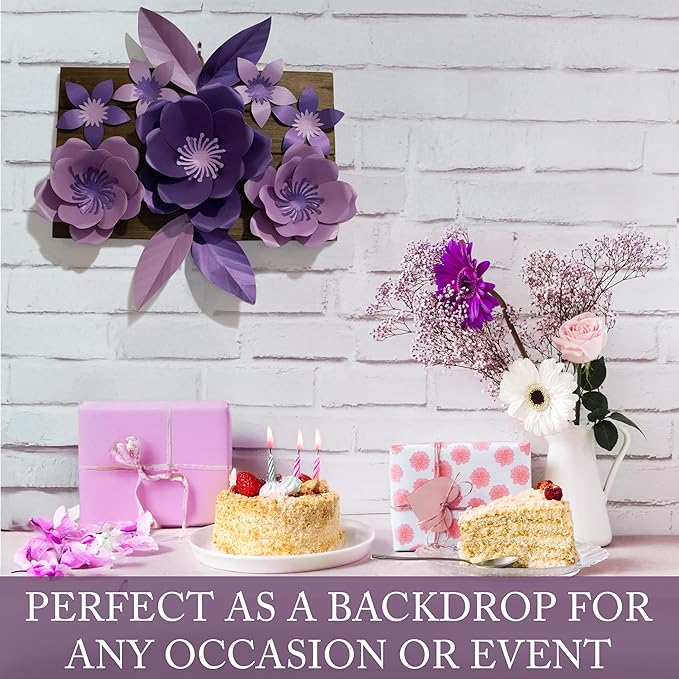 Giant Paper Flowers Kit - DIY Flower Craft Set for Backdrop, Party & Nursery Decor - Ready-to-Assemble Precut Flowers with Leaves & Instructions - Reusable Large Flower for Decoration & More