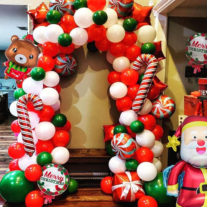 KAWKALSH Red Balloon Arch Kit 111Pcs 18 12 5 Inch Different Sizes Latex Balloons Garland for Birthday Graduation Bachelorette Cherry Casino Movie Theme Party Decorations