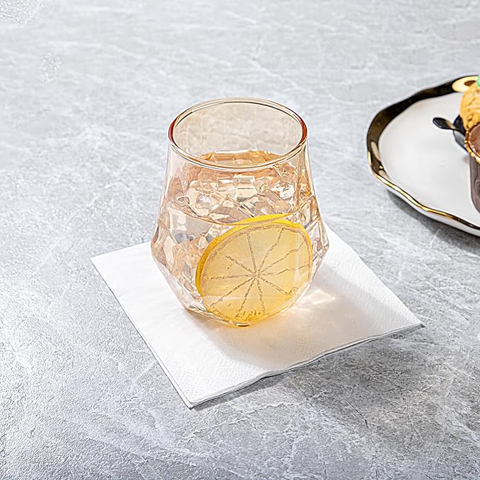 FLOWERCAT 100-Count 2-Ply White Cocktail/Beverage Napkins - Disposable Premium Quality - 5" x 5" White Paper Napkins for Party& Bar,Weddings,Birthday