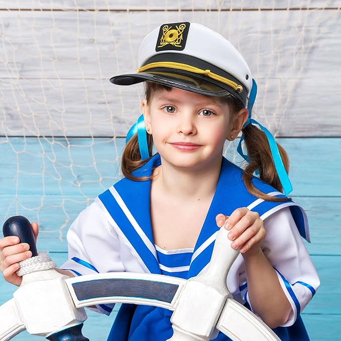 80 Pack Captain Hats Bulk Adjustable Yacht Sailor Captain Hat Sea Cap Ship Boat Hat for Adult Halloween Party Supplies