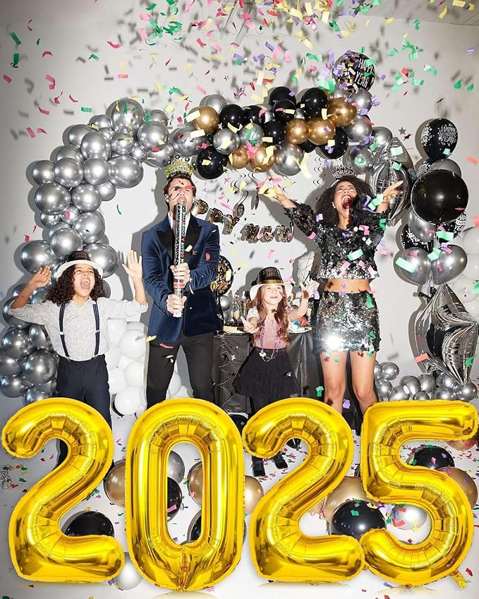 Gold 2025 Balloons, Giant 32 Inch Gold 2025 Number Balloons,2025 Happy New Year Gold Balloons for New Year Eve Party Supplies 2025, New Years Decorations 2025, Christmas, Graduations Decorations