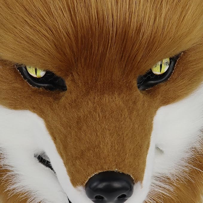 Animal Wolf Mask Cosplay Costume Accessories Furry Faux Fur Dog Fox Full Head Therian Masks Anime Dress up Party