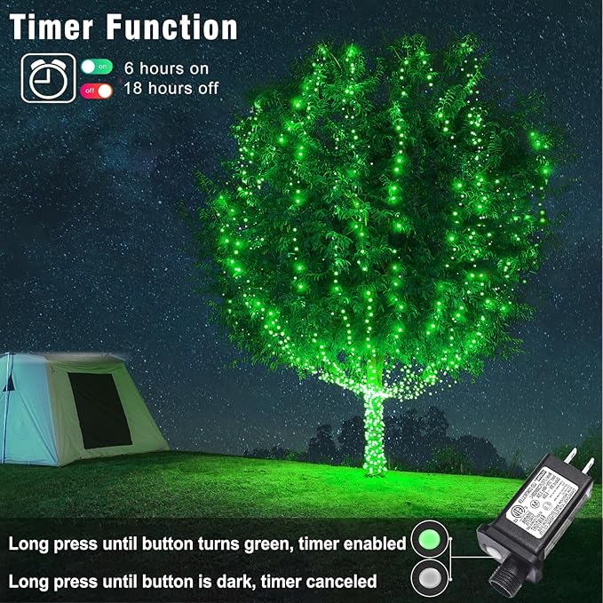 Christmas Lights Indoor, 132FT 400 LED Outdoor String Lights with 8 Modes Waterproof, Plug in Fairy Twinkle Lights Clear Wire for Home Patio House Tree Decorations