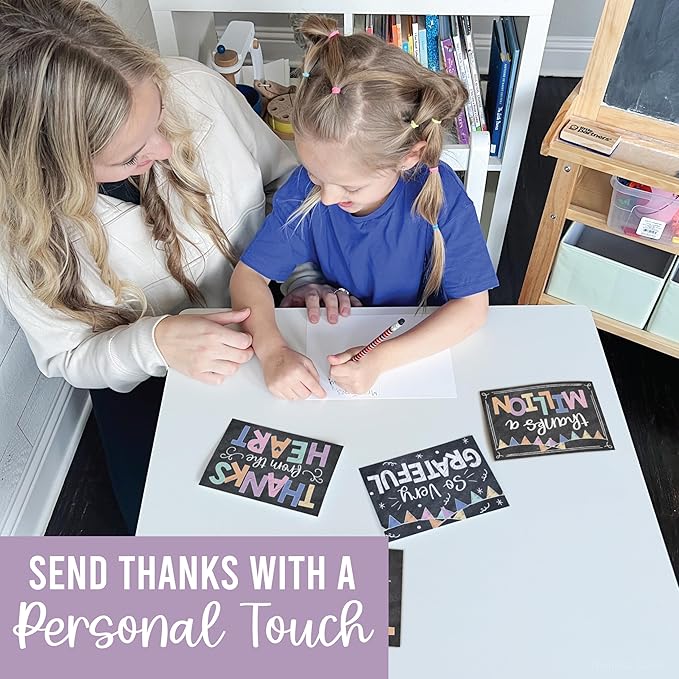 Hadley Designs Bulk Thank You Cards with Envelopes - 54 Kids Thank You Cards For Teachers, Cute Thanks Blank Cards and Envelopes, Fun Appreciation Note Card for Birthday, Baby Shower & Small Business