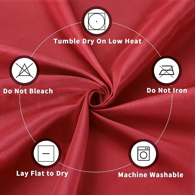 PureFit 6 Pack Red Table Cloths 60 x 126 Inch, Stain and Wrinkle Resistant Table Linen for 6 Ft Rectangle Table, Polyester Table Covers for Dining Table, Wedding, Party, Banquet and Camping