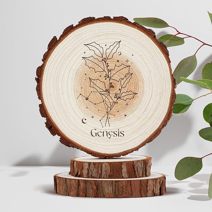 Rustic Cake Topper - Personalized Birth Flower Happy Birthday Cake Toppers with Birthflower, Happy Birthday Gifts, Wood Country Cake Toppers, Birthday Keepsake, Handmade Birthday Decorations