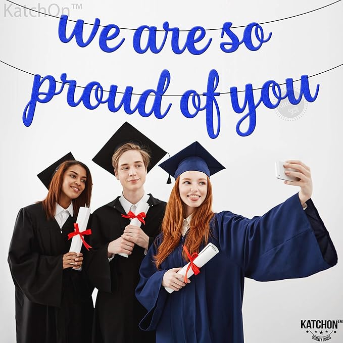 KatchOn, Felt We are So Proud of You Banner - 8 Feet, No DIY | Graduation Decorations 2025 | Graduation Decorations Class of 2025 | We are So Proud of You Sign for Grad Decoration 2025