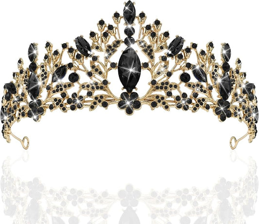 TAROSE Crowns for Women and Girls, Queen Crystal Gold Silver Tiaras with White Rhinestone and Combs, Goddess Crown for Wedding Bride Birthday Princess Bridal Shower Hair Accessories for Women