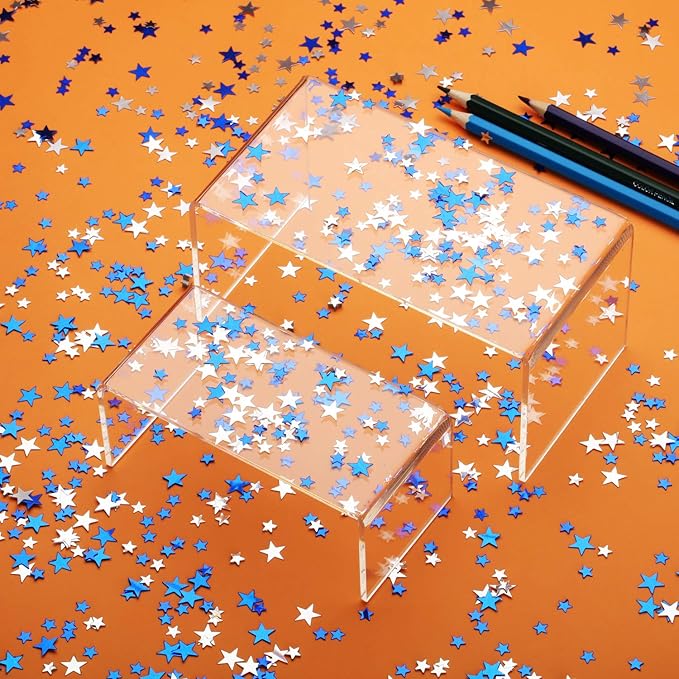 Hestya 60g Star Confetti Glitter Table Confetti Metallic Foil Stars for Christmas Party Wedding Festival Decorations(Blue Silver,10mm and 6mm)